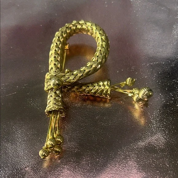 Vintage Gold Rope Knot Brooch #46004 - Picture 4 of 5